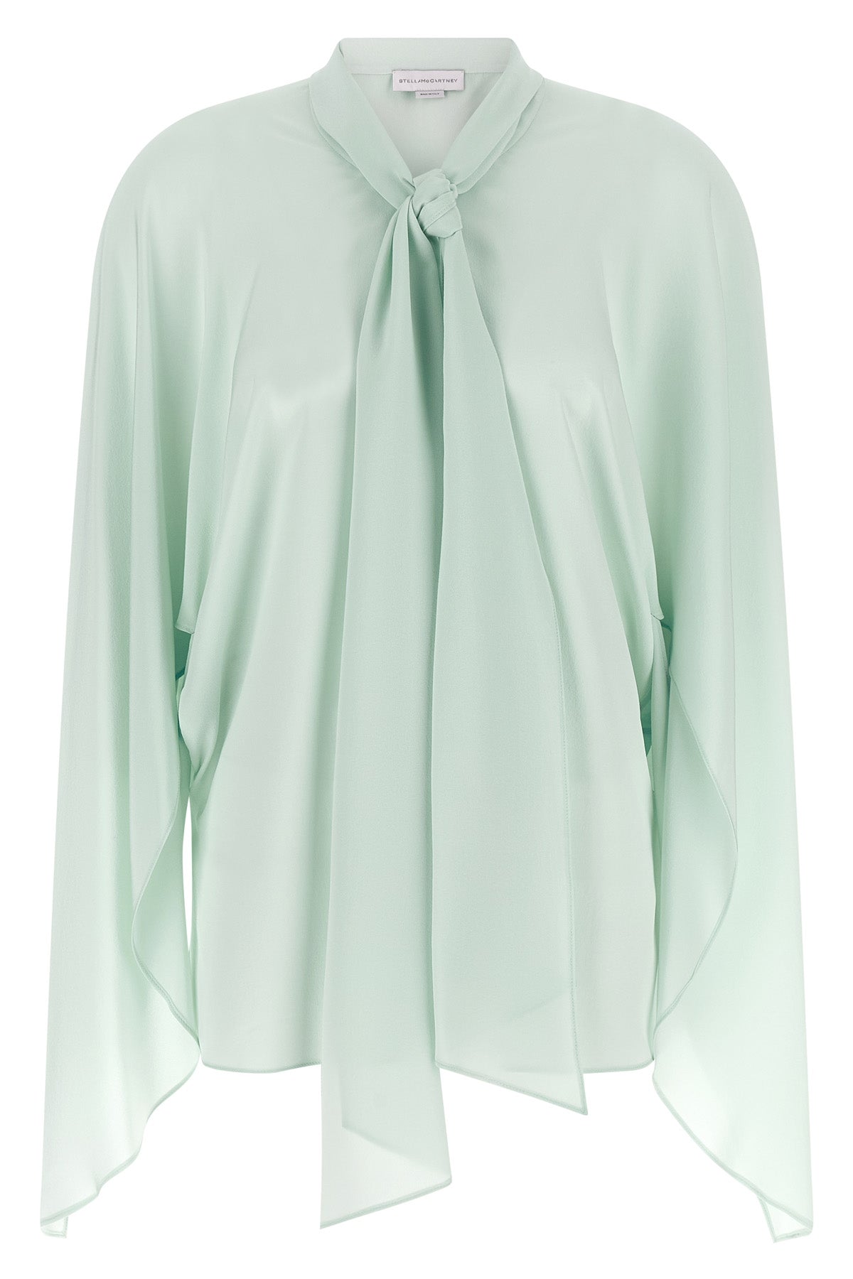 the stella mccartney shirt defines a fluid silhouette through its pure silk cons
