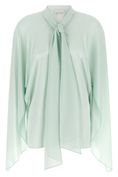 the stella mccartney shirt defines a fluid silhouette through its pure silk cons