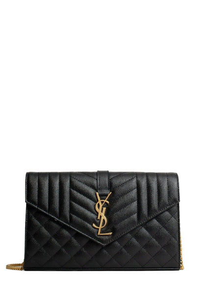 SAINT LAURENT Envelope Quilted Chain Wallet