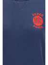 kenzo paris emblem embroidered cotton sweatshirt