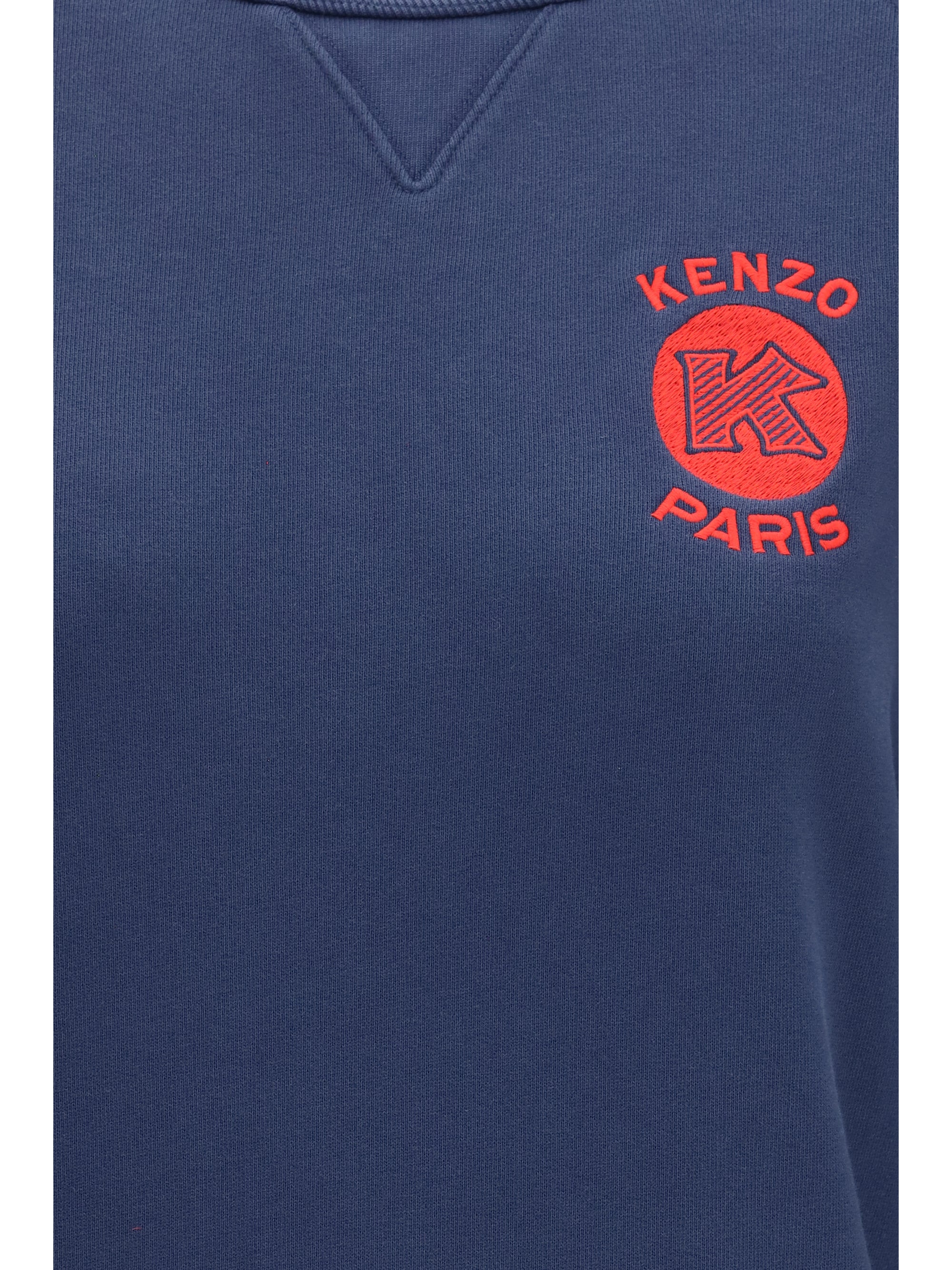 kenzo paris emblem embroidered cotton sweatshirt