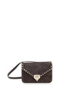 rockstud small suede crossbody bag
