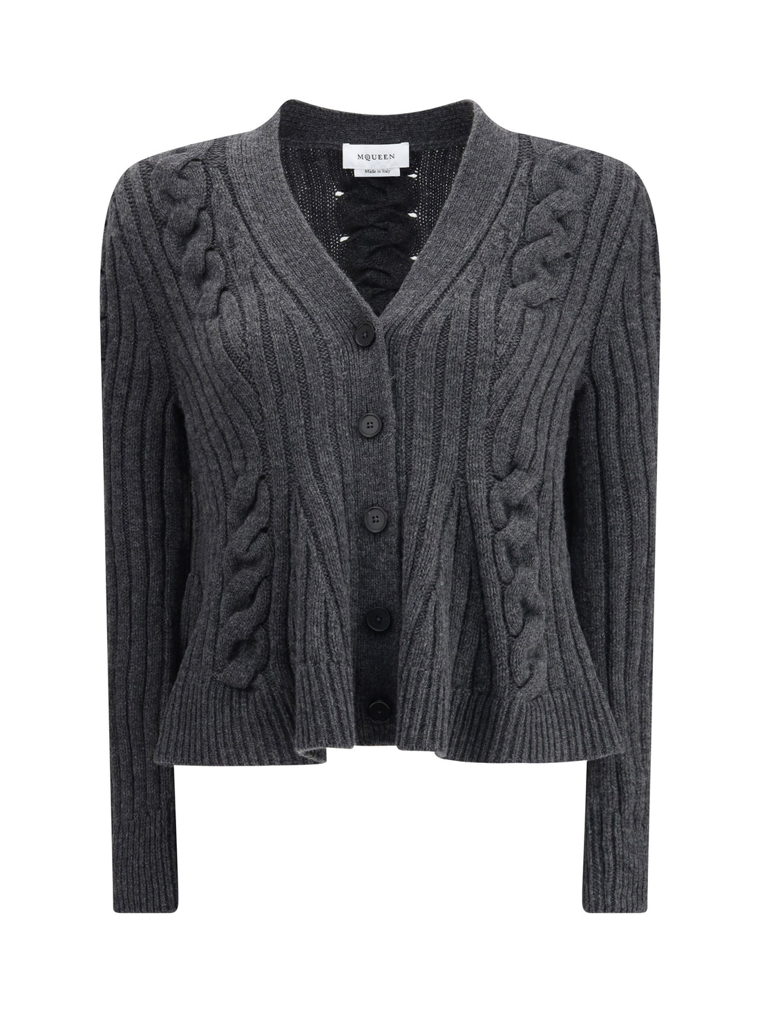ALEXANDER MCQUEEN M peplum cable cardigan