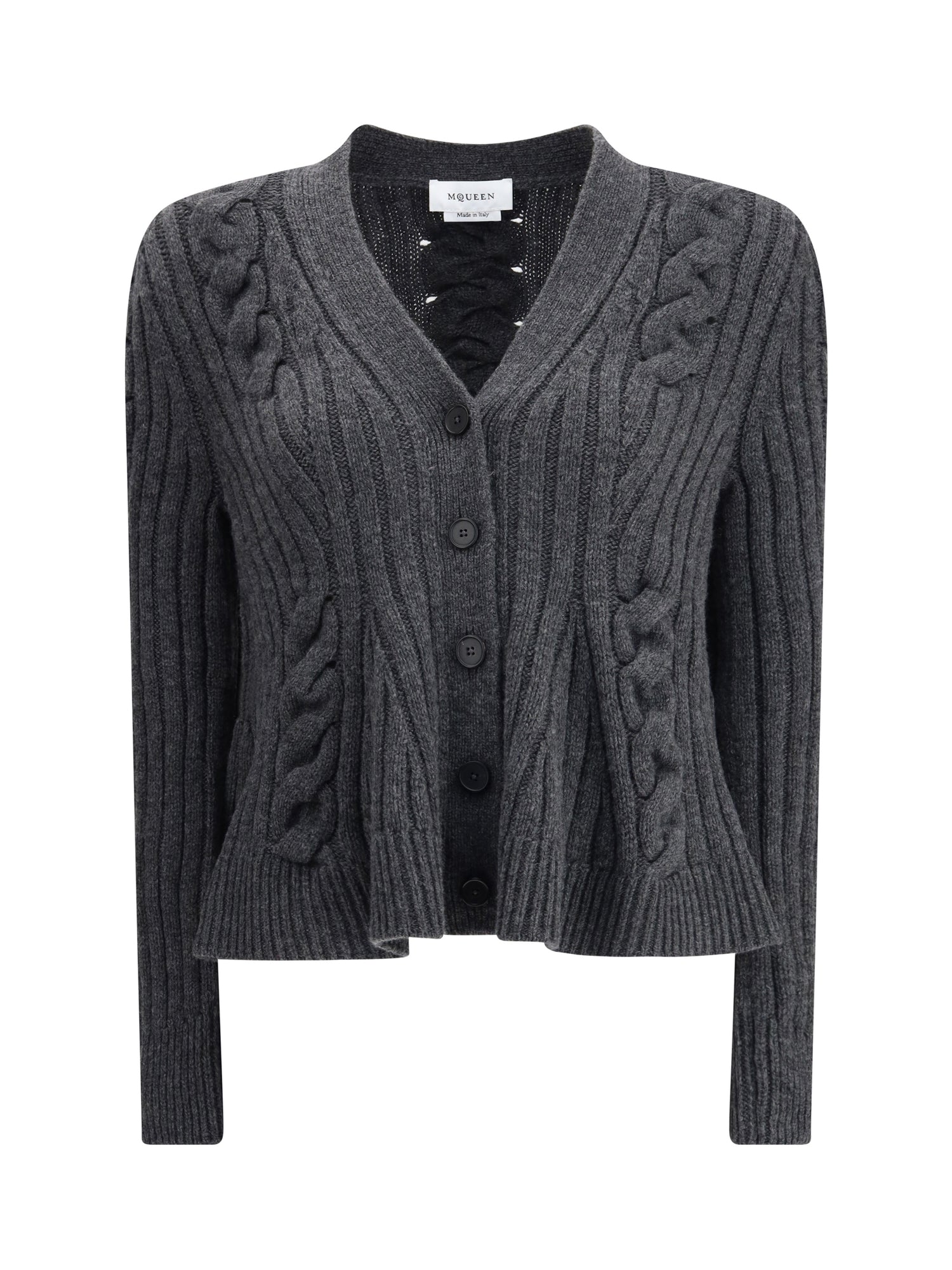 ALEXANDER MCQUEEN M peplum cable cardigan