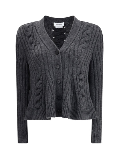 ALEXANDER MCQUEEN M peplum cable cardigan