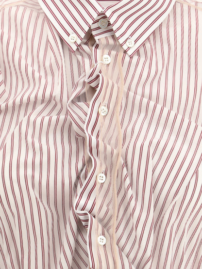 MARGIELA 42 layered tulle striped shirt 