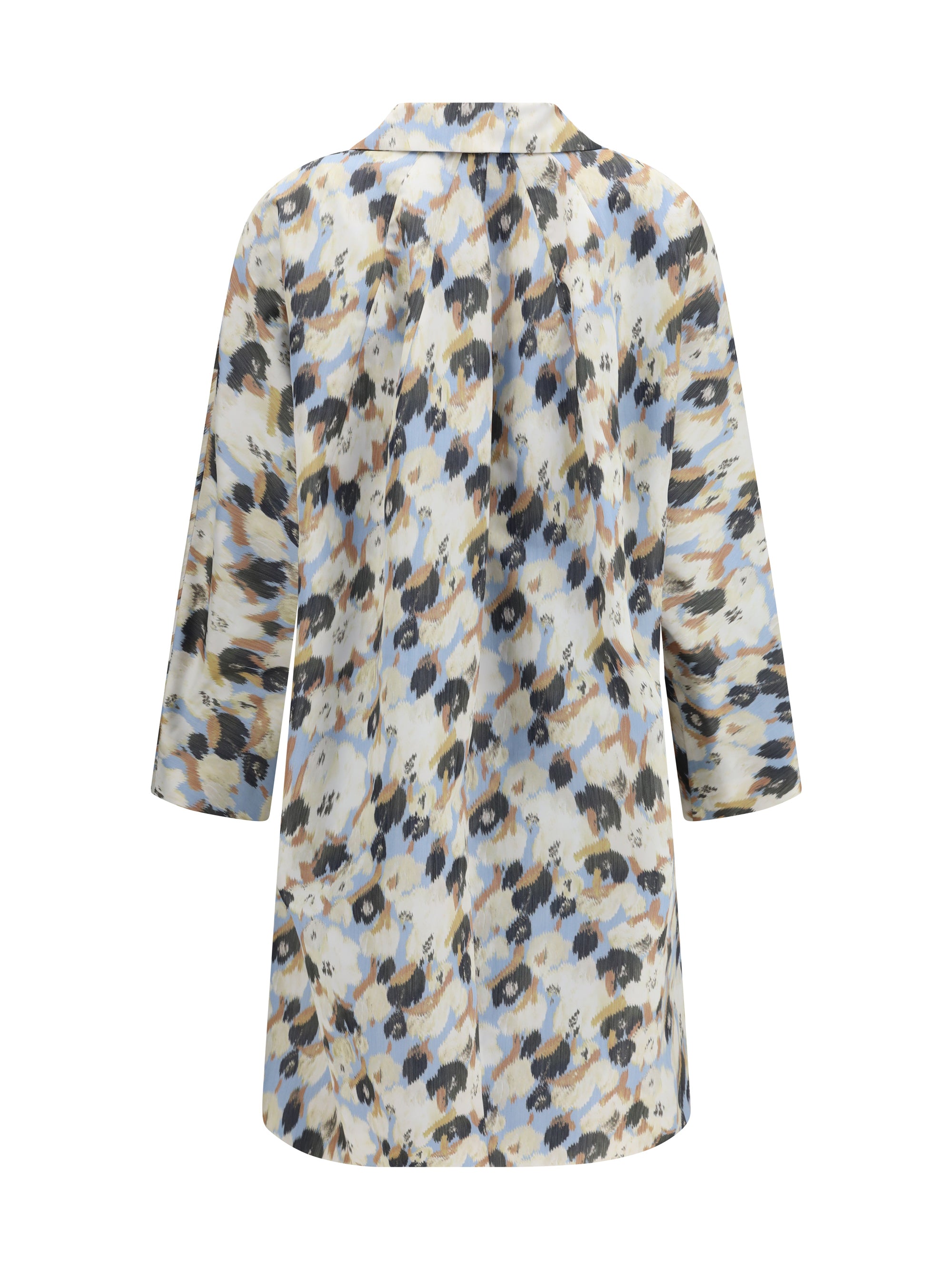 printed button parka coat