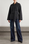the khaite alder jacket in pure anthracite grey structured wool defines an ove