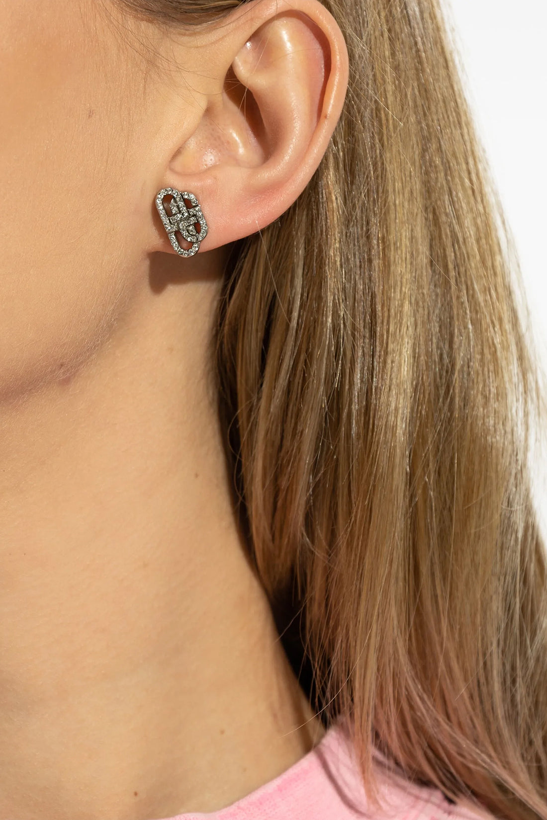 BALENCIAGA OS balenciaga bb xs stud lobe earrings redefine the codes of contemporary luxury
