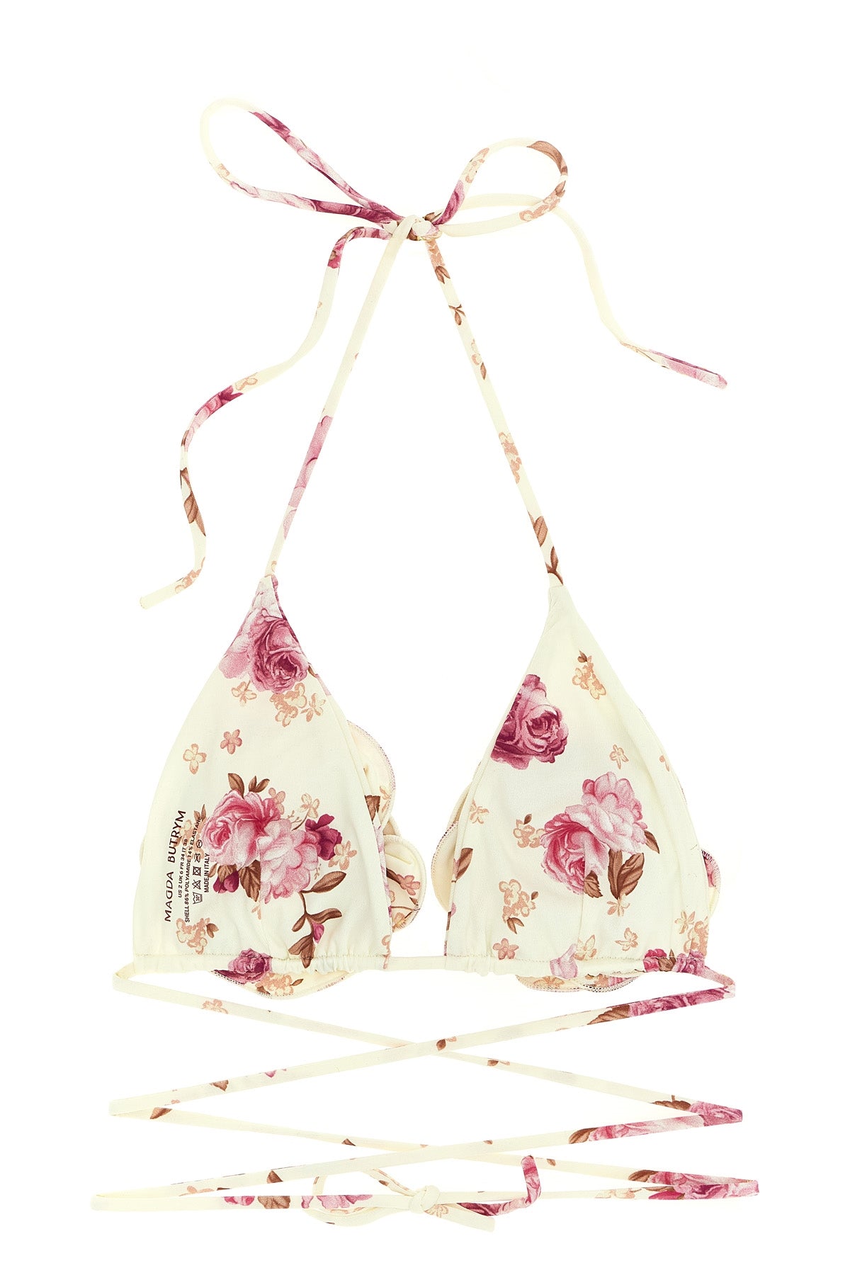 re26 triangle floral print bikini top