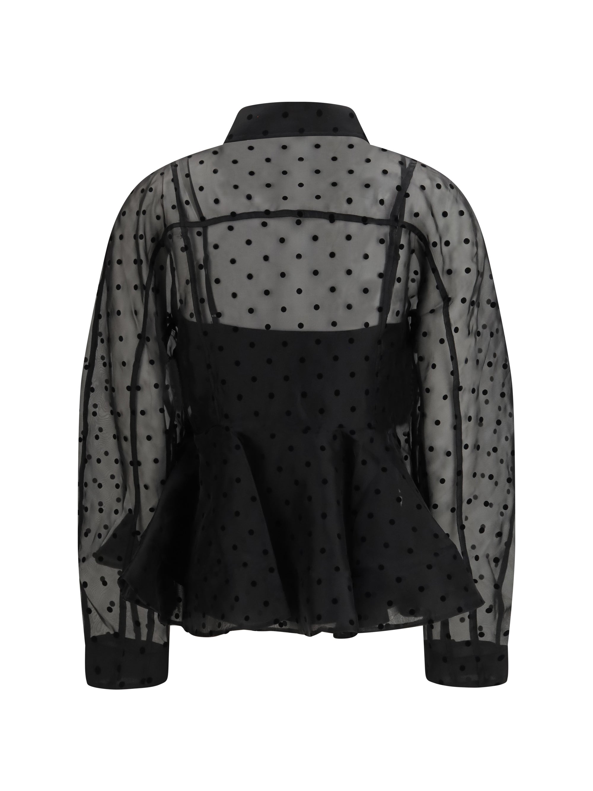 polka dot organza shirt
