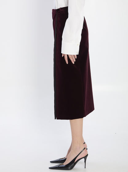 SAINT LAURENT 38 wrap skirt in velvet