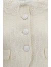 bouclé jacket with lace collar