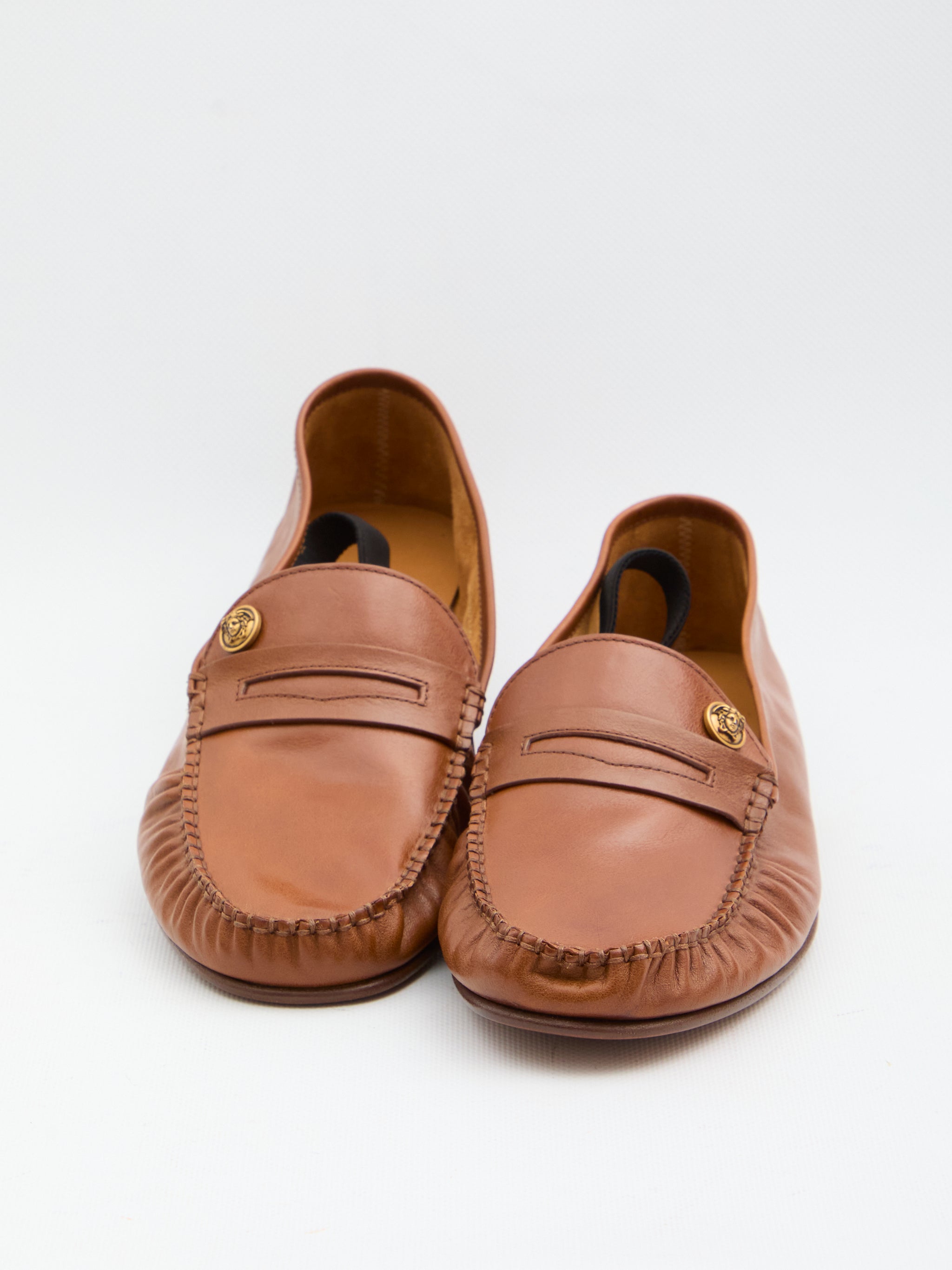medusa leather loafers