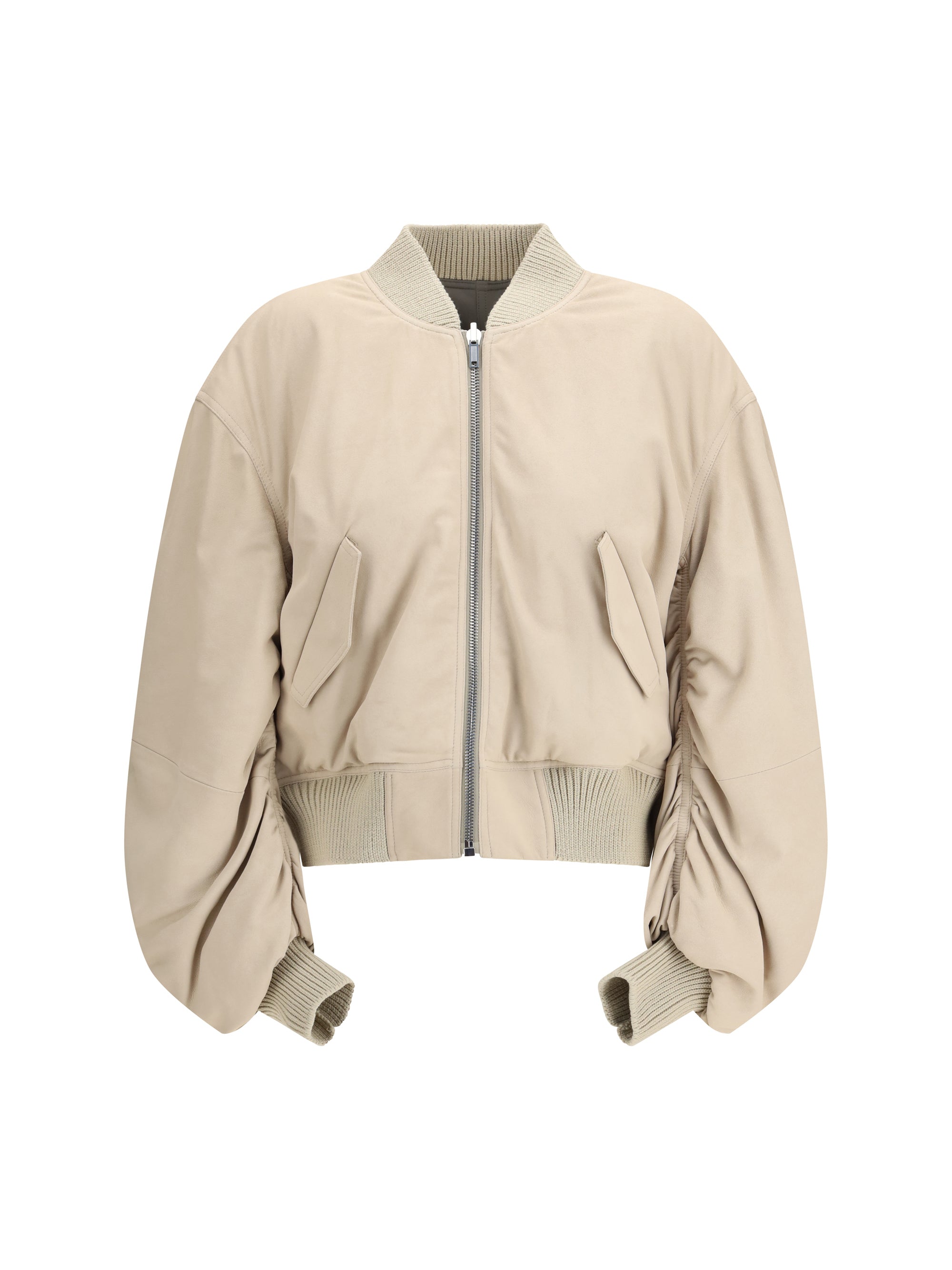 secchia flight bomber in lamb leather