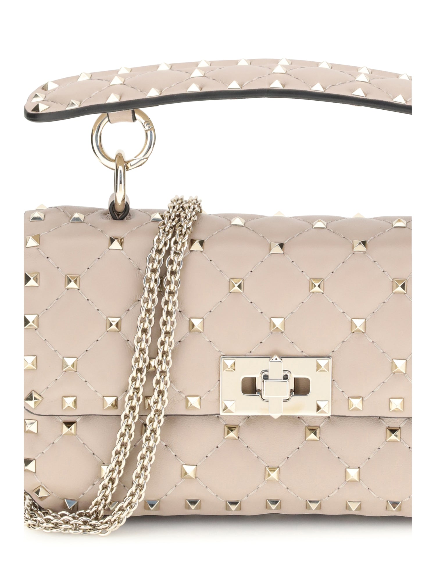 small leather rockstud spike handbag