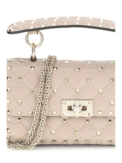 small leather rockstud spike handbag