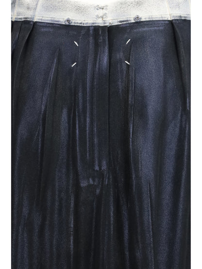 MARGIELA 44 foil-treated midi skirt