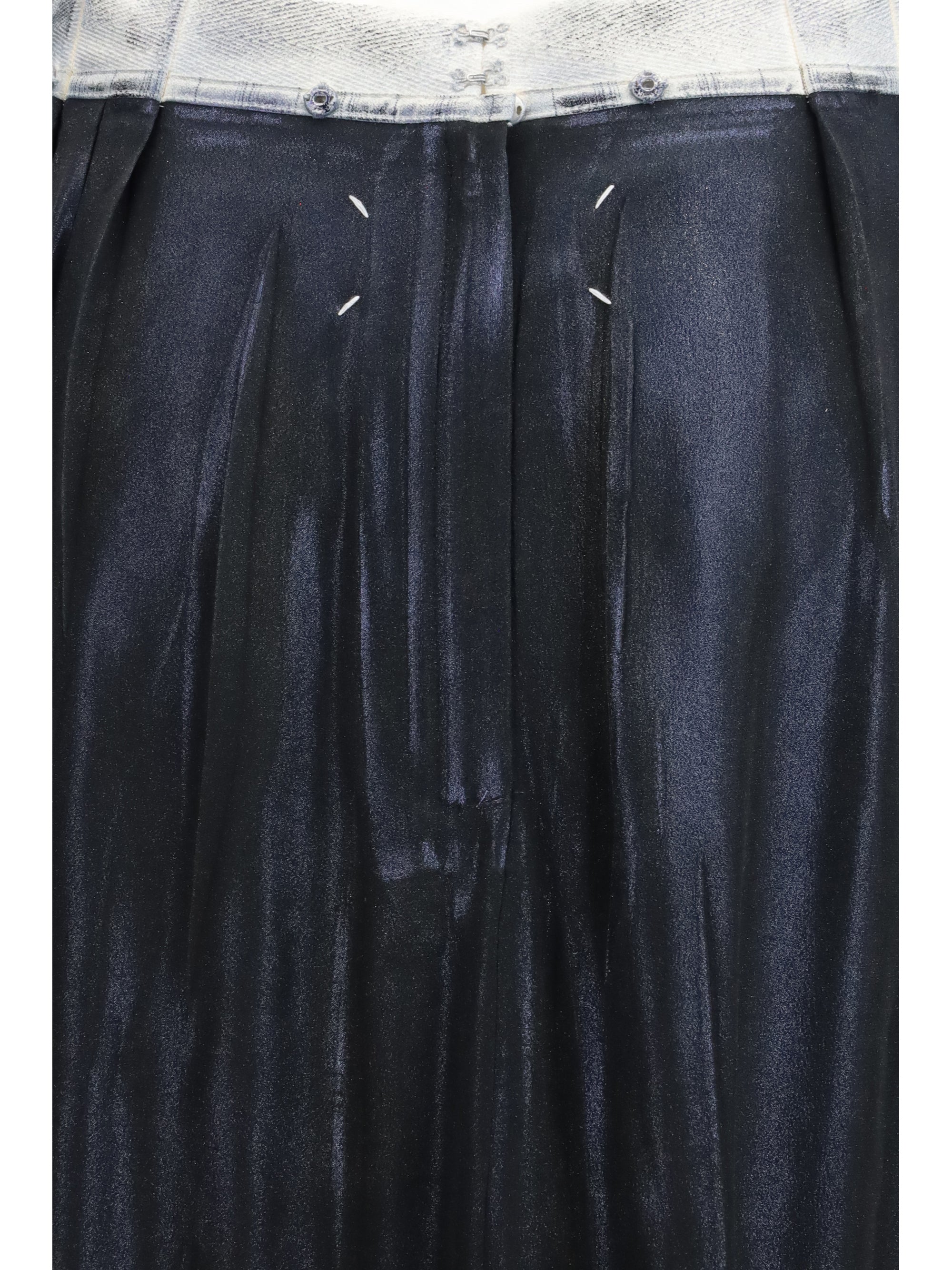 foil-treated midi skirt