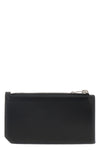 black leather cuir glacè mat zip metallic silver logo