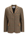 checked twill blazer