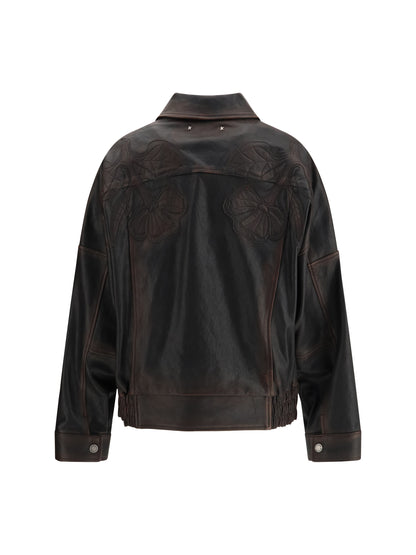 GOLDEN GOOSE 42 nappa leather bomber jacket
