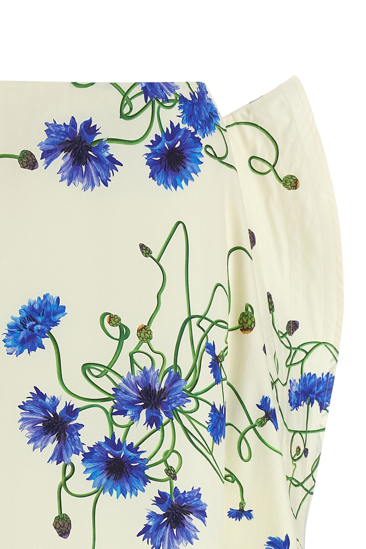 long skirt in all-over floral print cotton