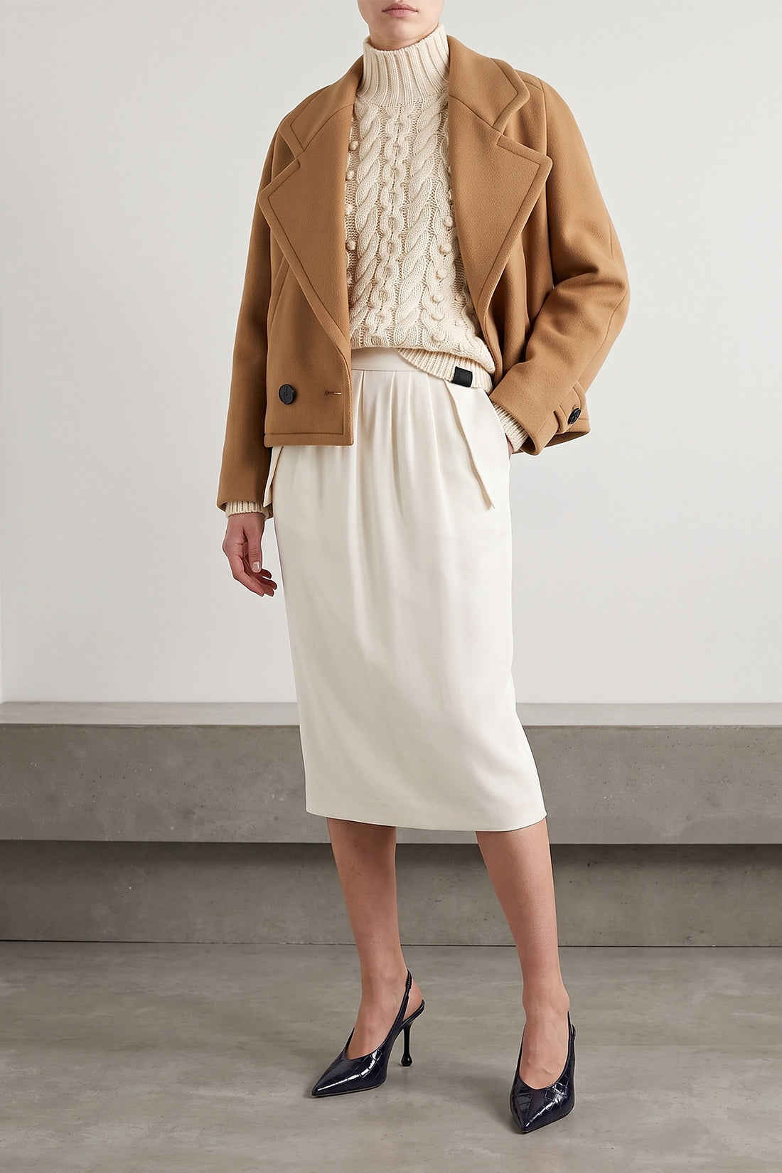 STELLA MCCARTNEY 38 the stella mccartney midi skirt defines a new elegance through sculptural volume