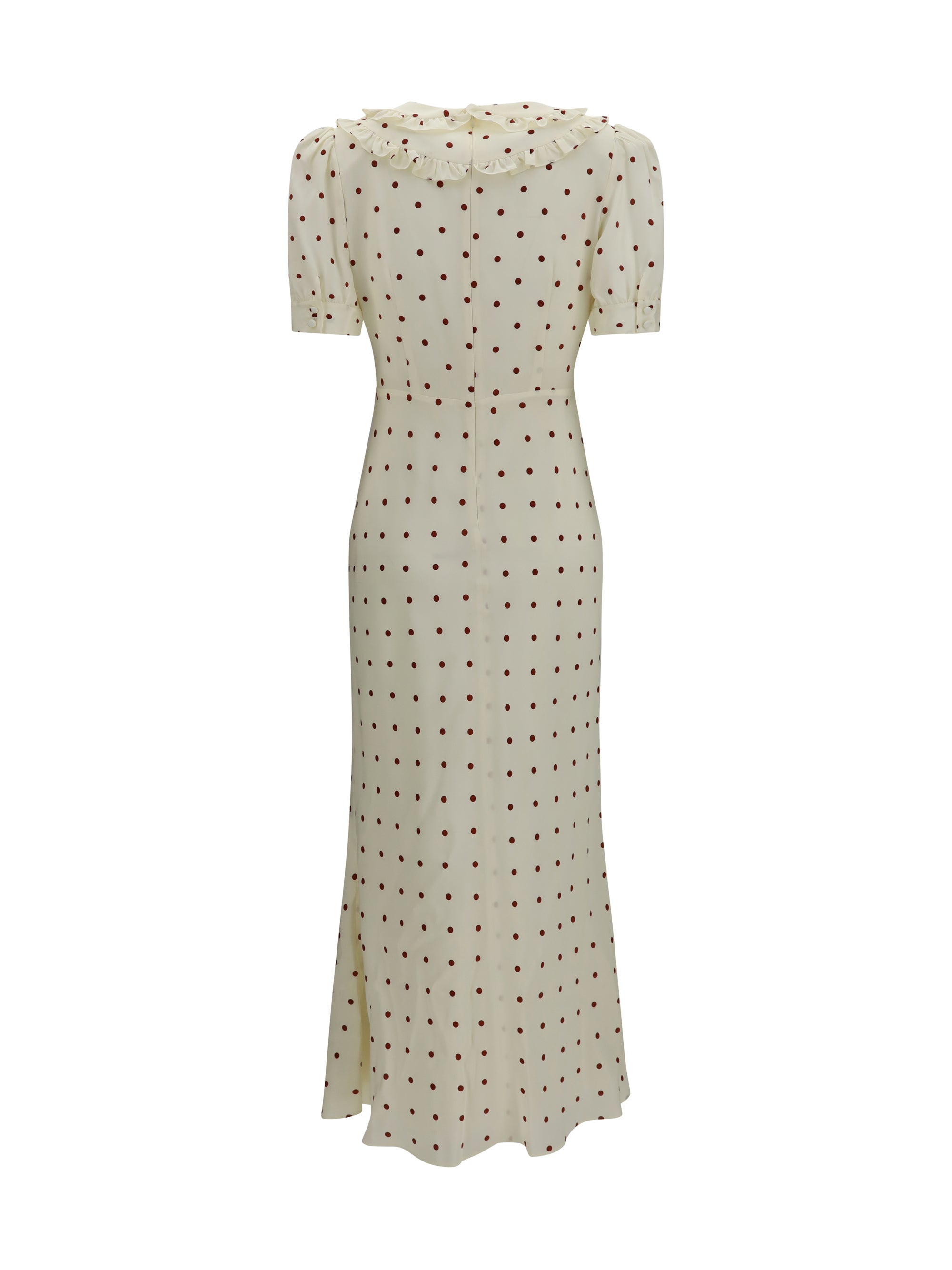 silk polka-dot midi dress