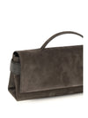 essence suede top-handle bag