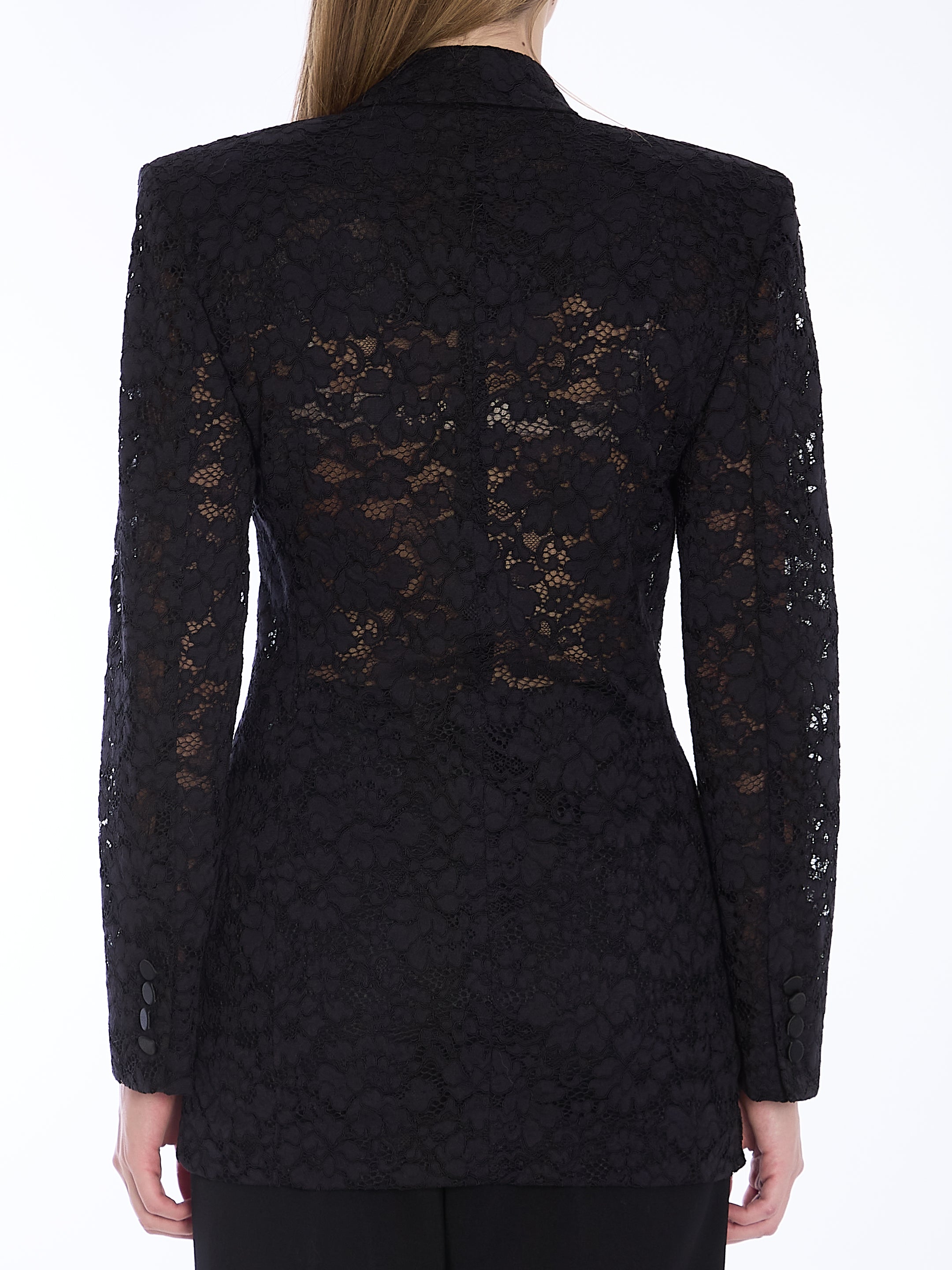 SAINT LAURENT 36 tuxedo jacket in guipure 