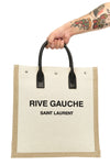 rive gauche north/south canvas shopping bag