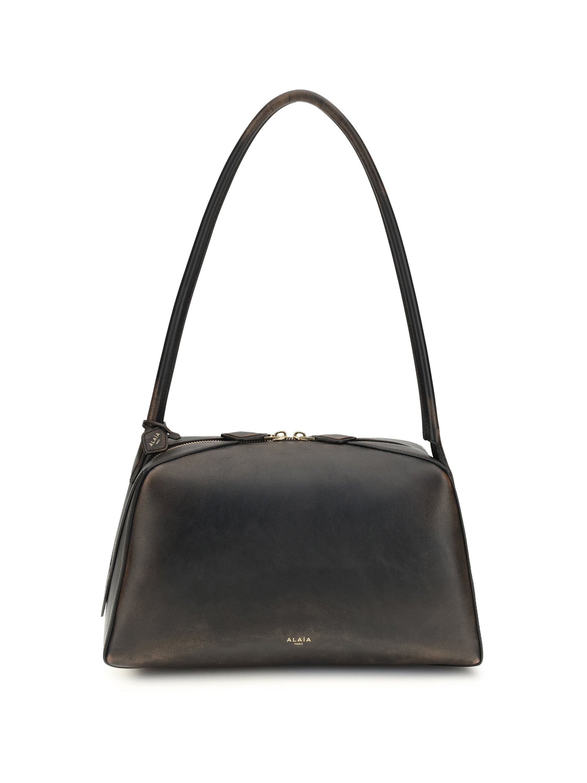le bouledogue shoulder bag in aged leather