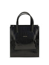pocket leather handbag