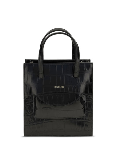 pocket leather handbag