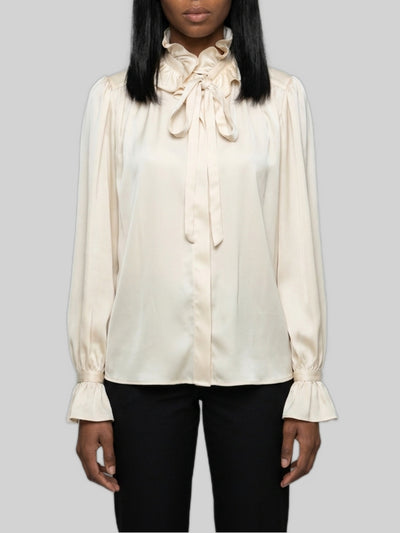 champagne ruffled shirt