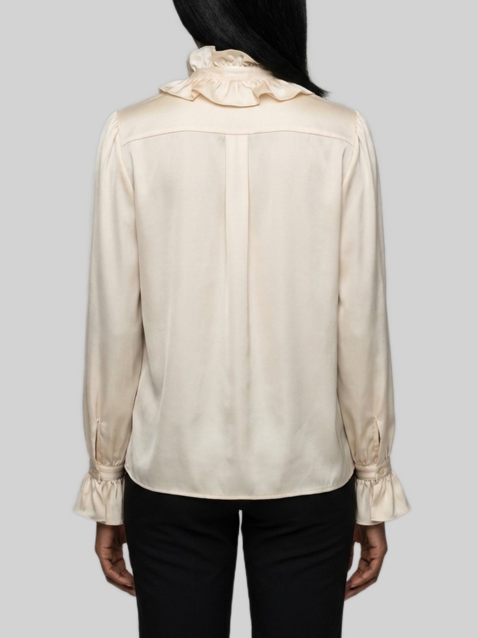 champagne ruffled shirt
