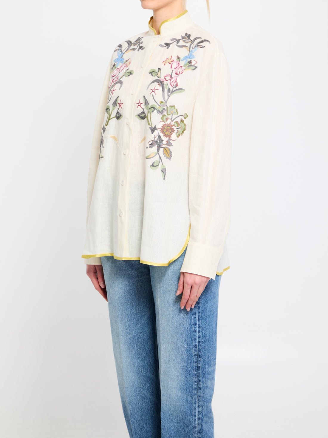 VALENTINO GARAVANI 40 linen shirt with embroidery