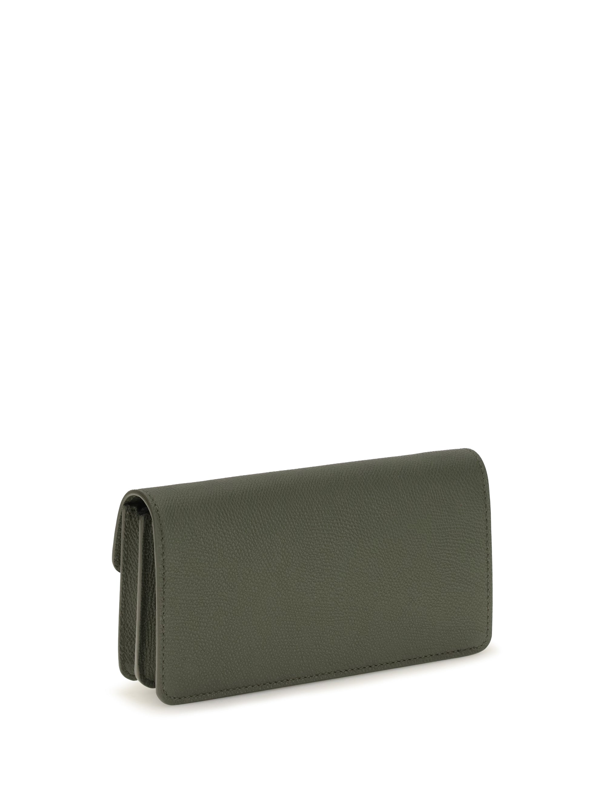 vlogo signature grainy calfskin chain wallet