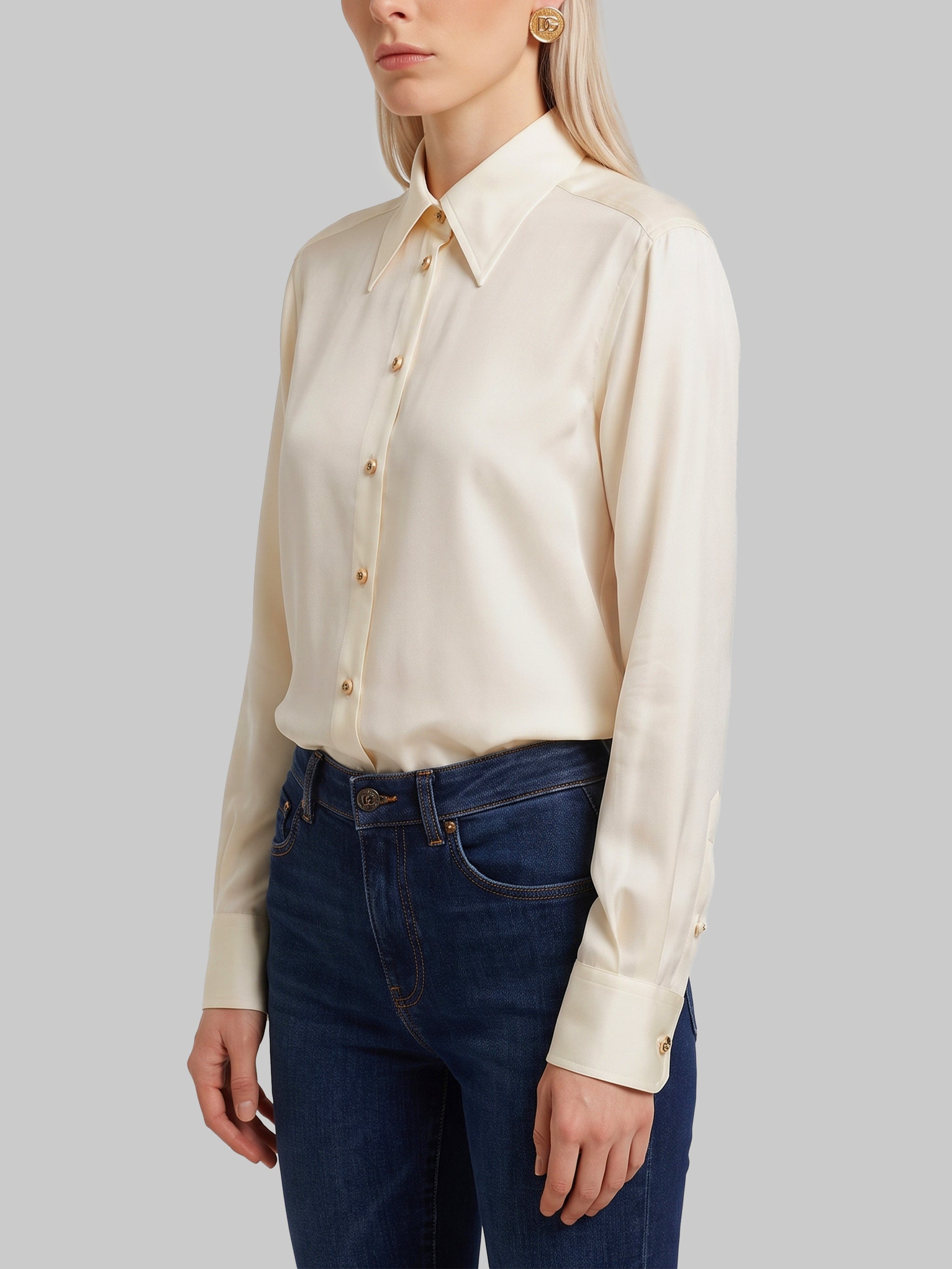 white silk shirt