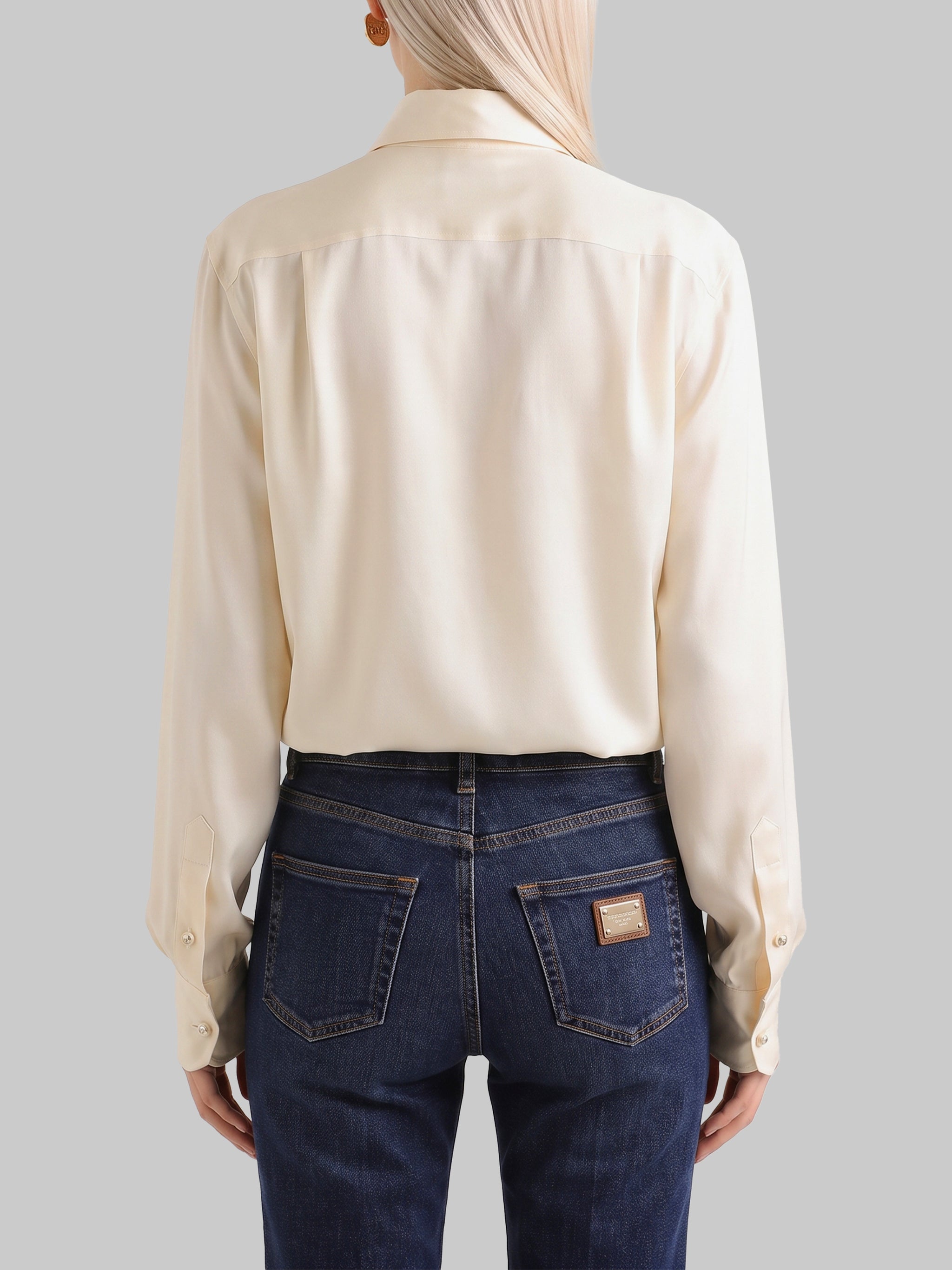 white silk shirt