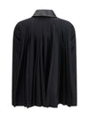 cotton gabardine shirt with pleated back