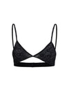 flocked monogram mesh bra