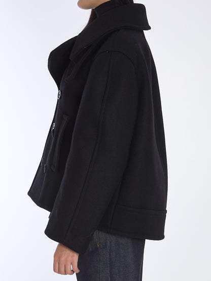 SAINT LAURENT 01 oversize pea coat in wool