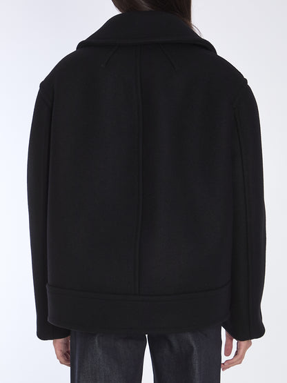 SAINT LAURENT 01 oversize pea coat in wool