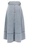 cotton denim midi skirt