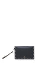 grainy calfskin rockstud pouch