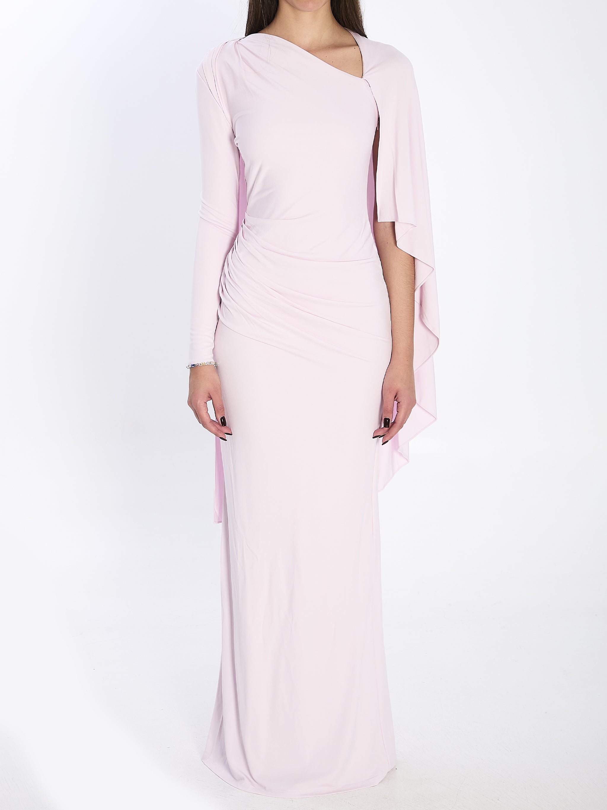 jersey drape midi dress