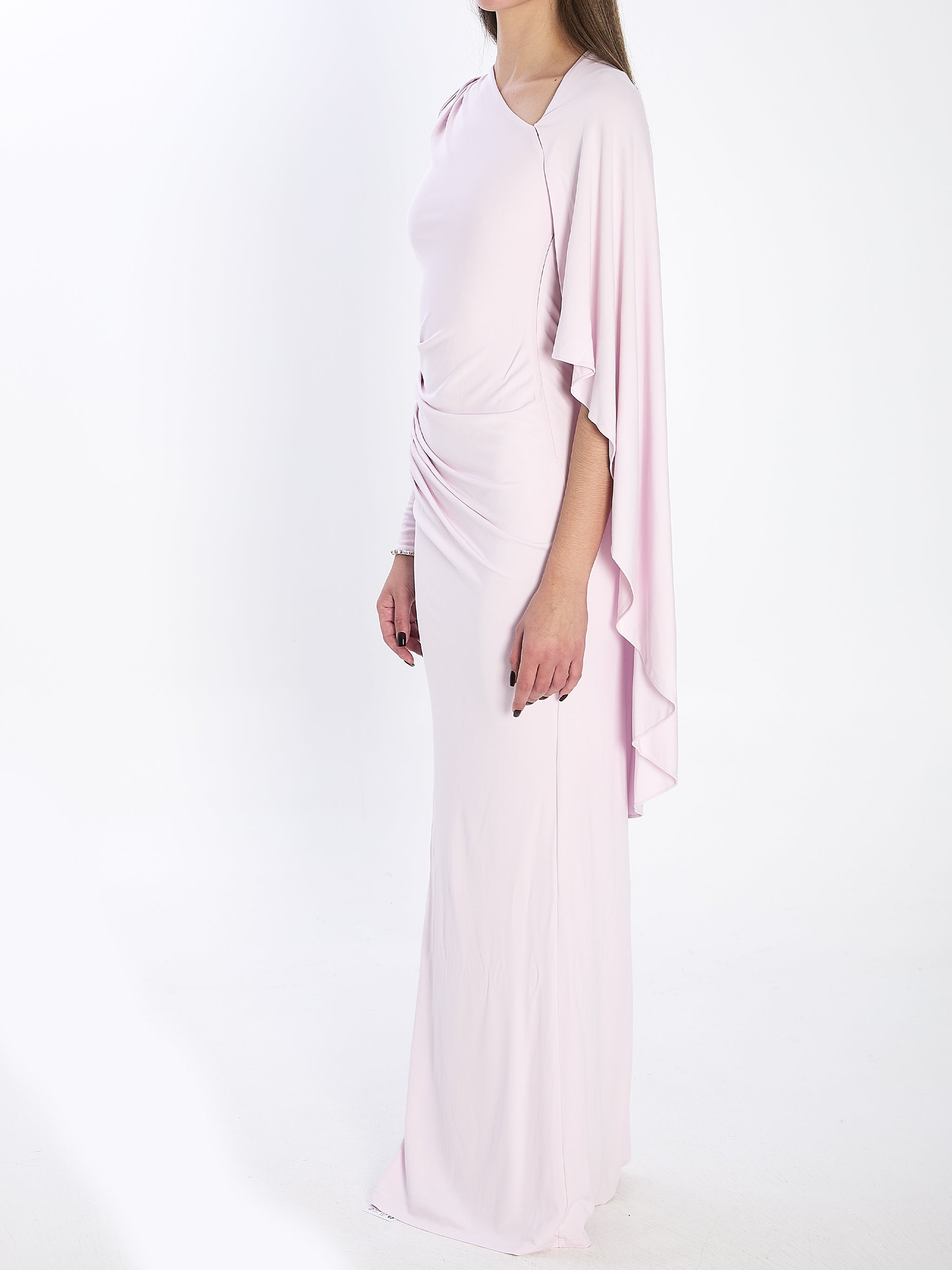 jersey drape midi dress