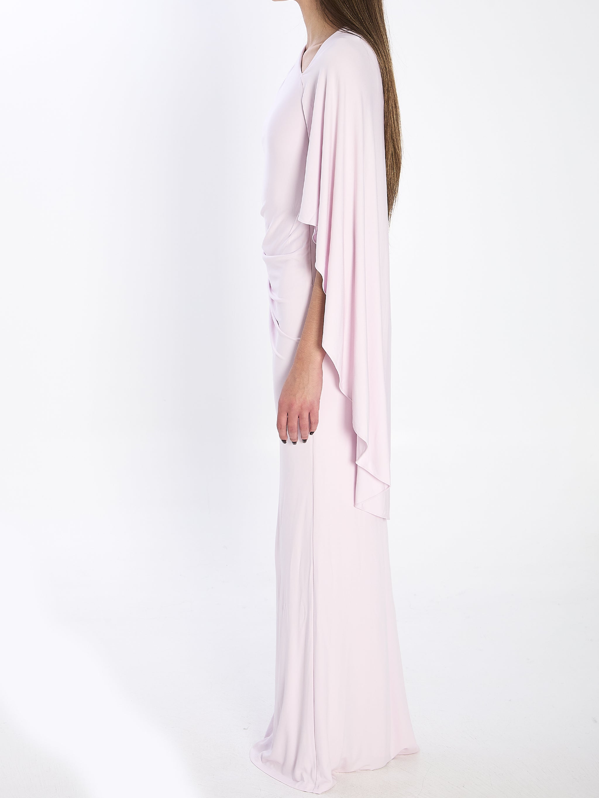 jersey drape midi dress